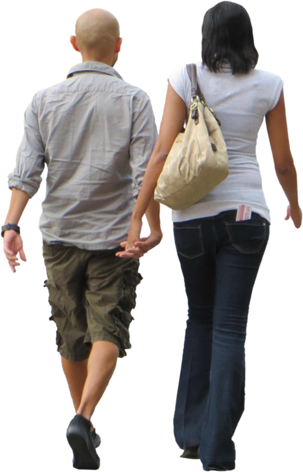 Couple Walking Together Handin Hand PNG with transparent background