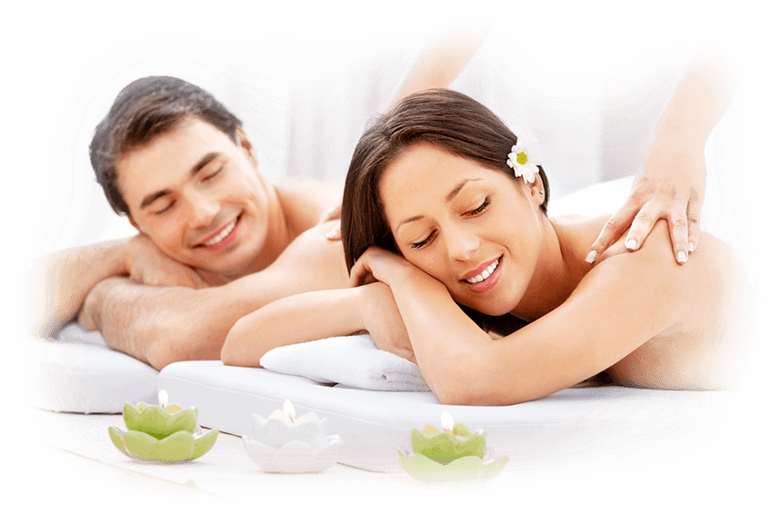 Couples Spa Massage Relaxation PNG with transparent background