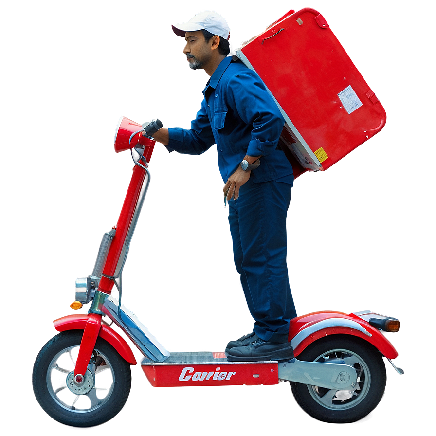 Courier Delivery Scooter PNG 8 PNG image with a transparent background, free high-resolution download