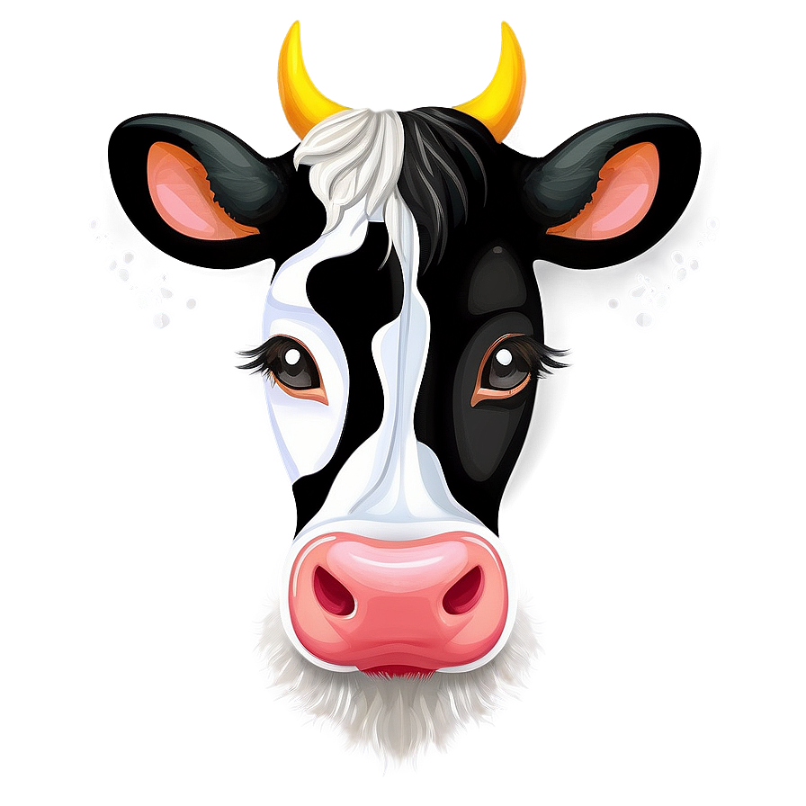 Cow Face Painting Png Lvm