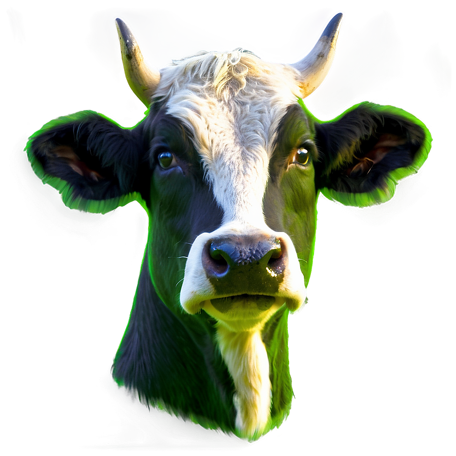 Cow Head On Green Background Png 06212024