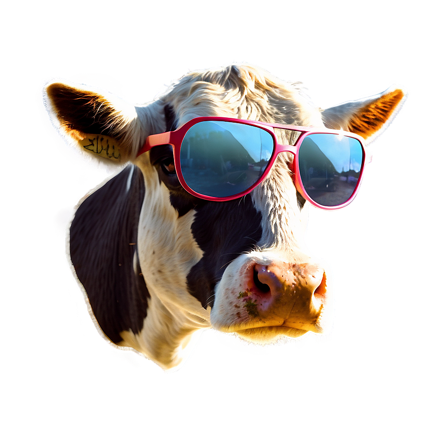 Cow Head With Sunglasses Png Jnt