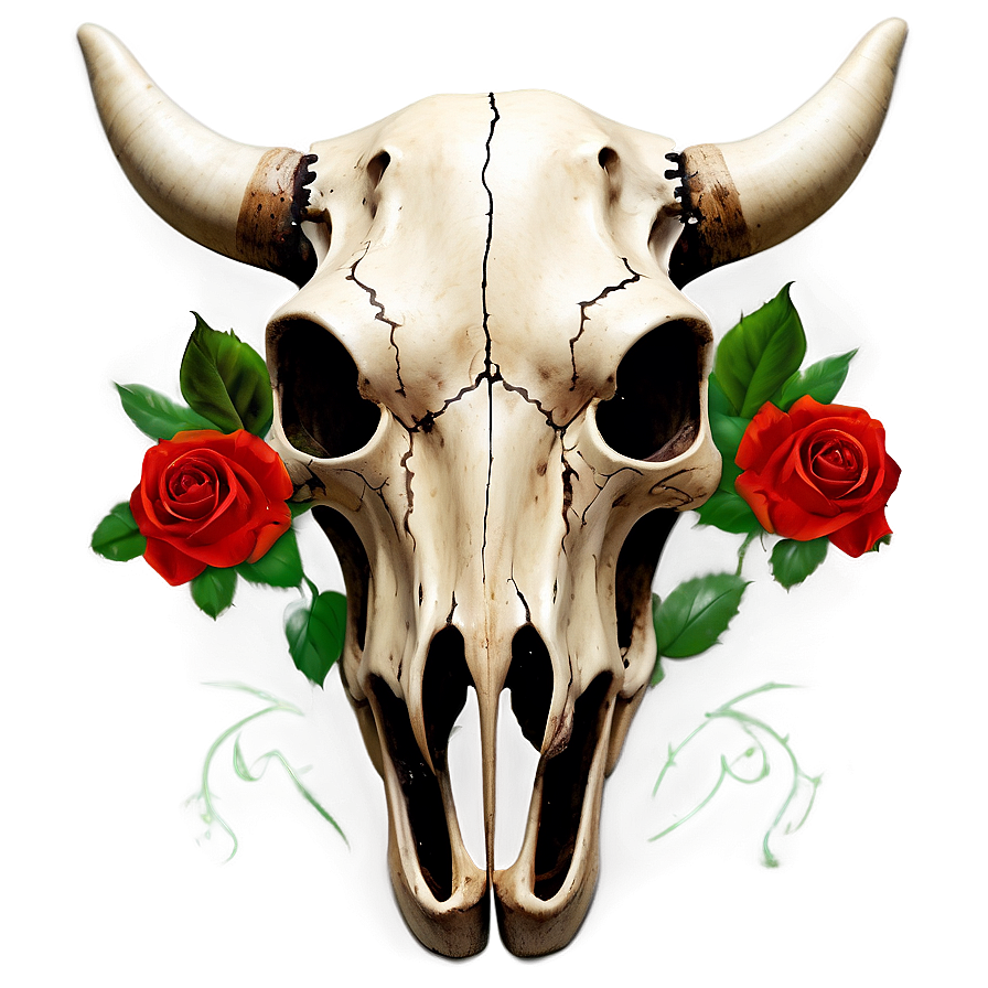 Cow Skull With Roses Png Www