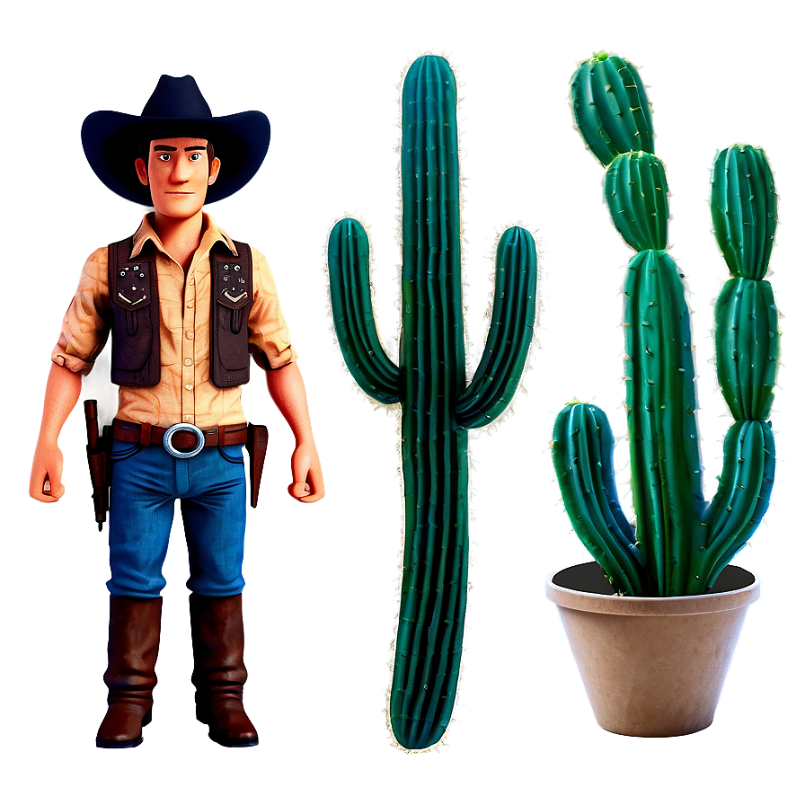 Cowboy And Cactus Png Yxf2