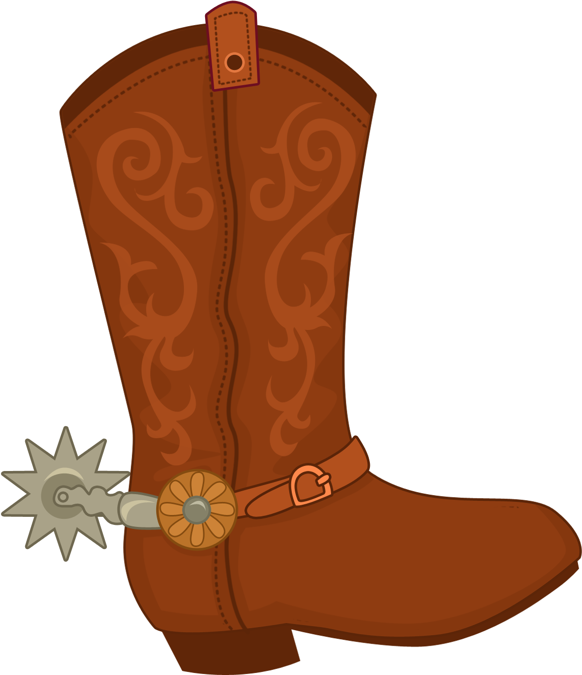 Cowboy Bootwith Spur Illustration