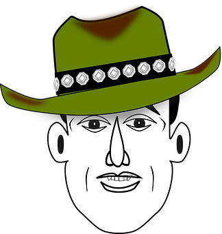 Cowboy Hat Cartoon Portrait