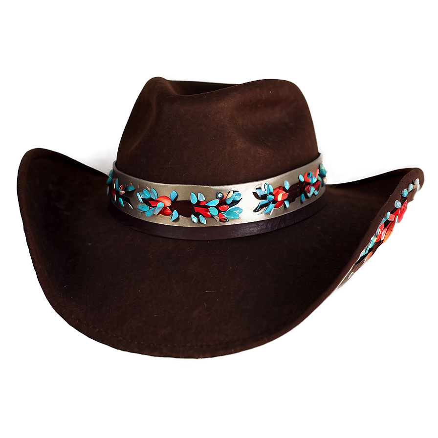 Cowboy Hat Transparent With Decoration Png 05262024