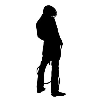 Cowboy Silhouette Standing PNG with transparent background