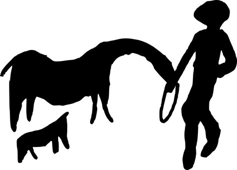 Cowboy Silhouetteat Dusk.jpg PNG with transparent background