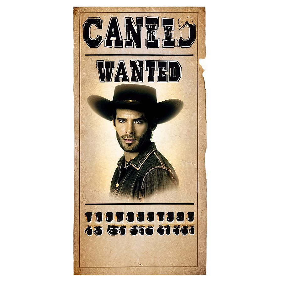 Cowboy Wanted Poster Png 06112024