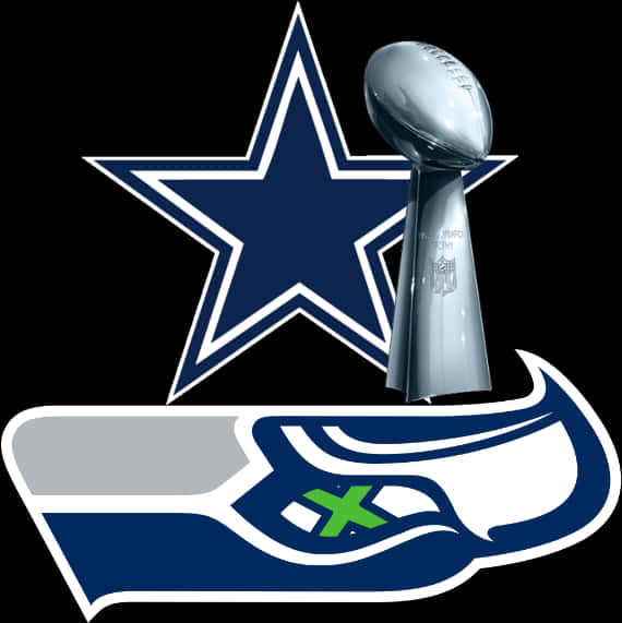 Cowboys Starand Seahawks Logowith Trophy