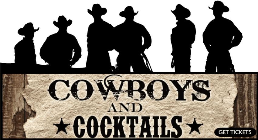 Cowboysand Cocktails Event Banner PNG with transparent background