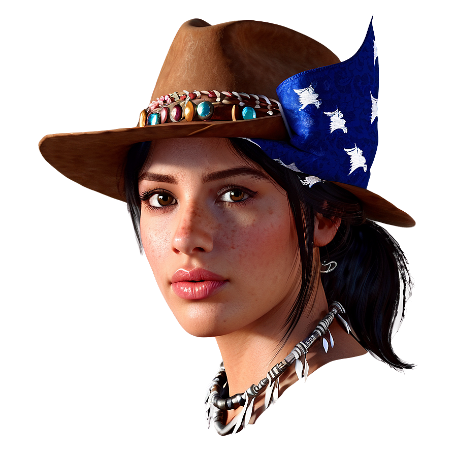 Cowgirl With Bandana Png 38