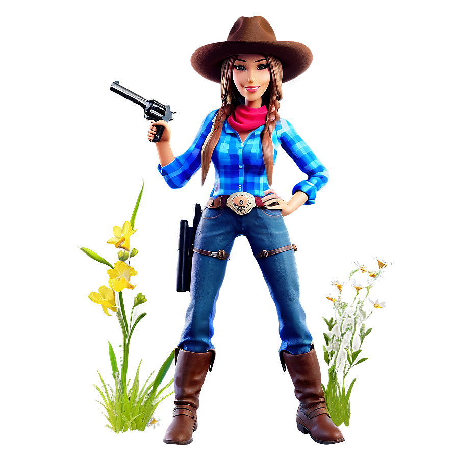 Cowgirl With Guns Png Isj