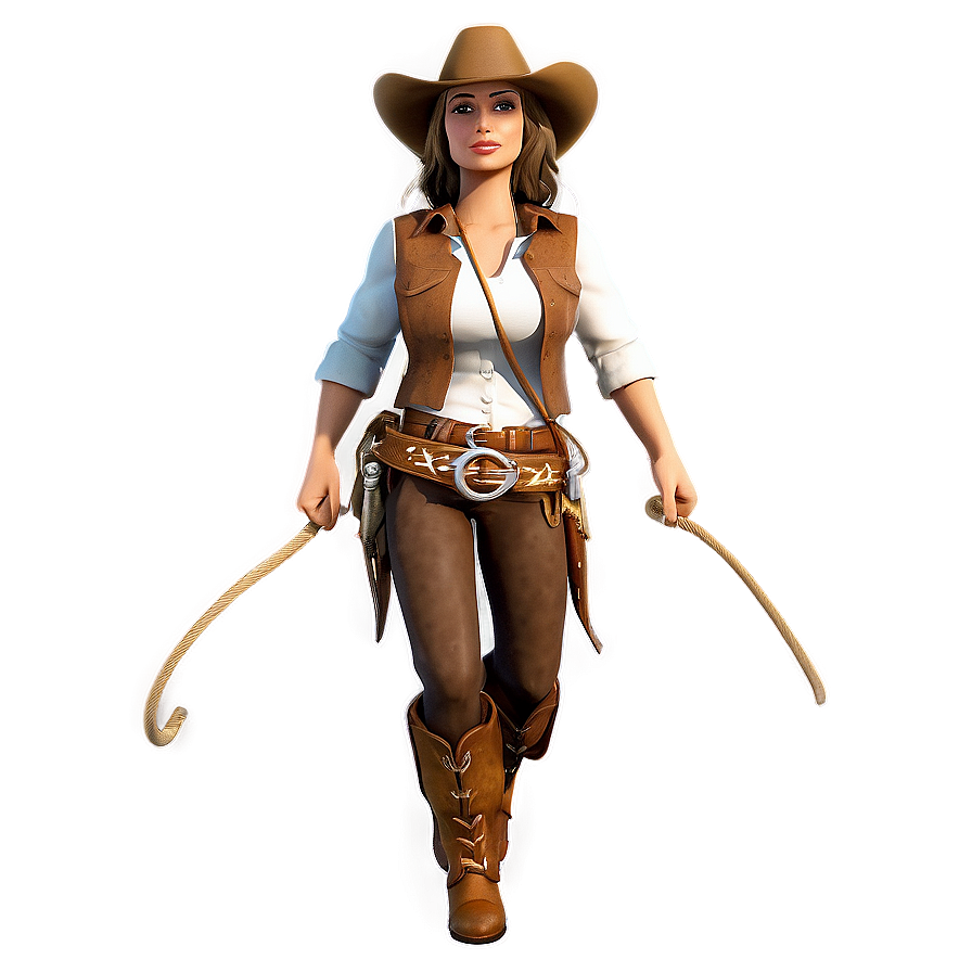 Cowgirl With Lasso Png 24