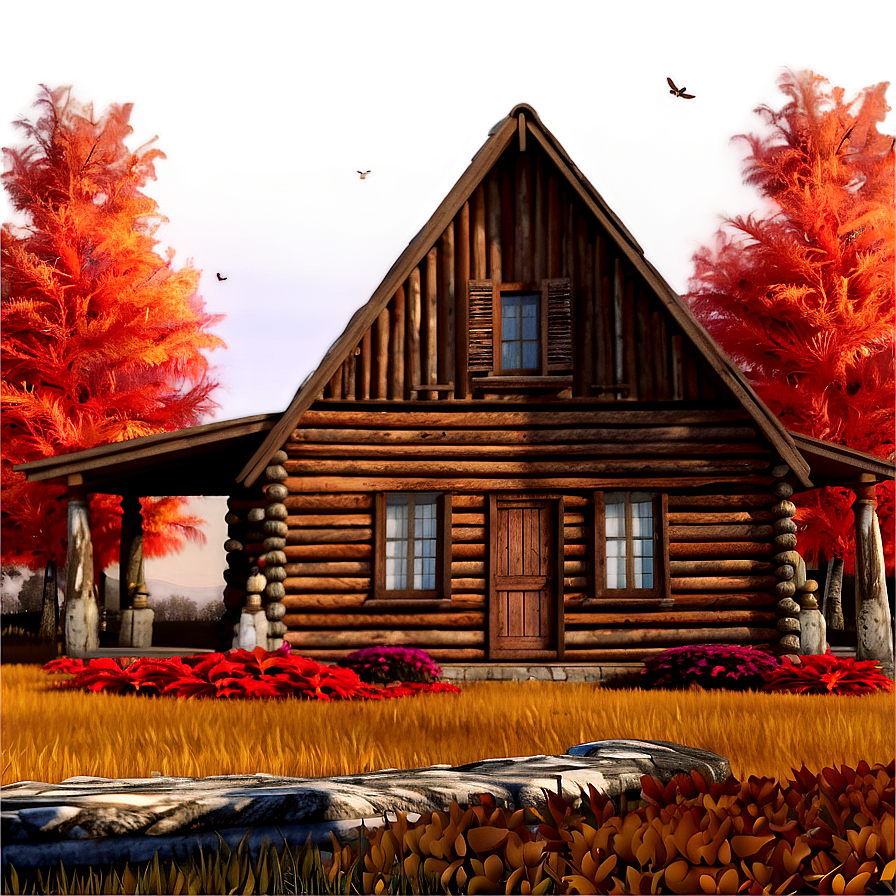 Cozy Autumn Cabin Png 75