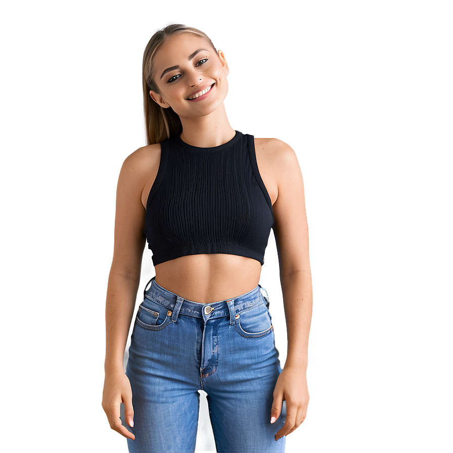 Cozy Black Crop Top Png Qqx48