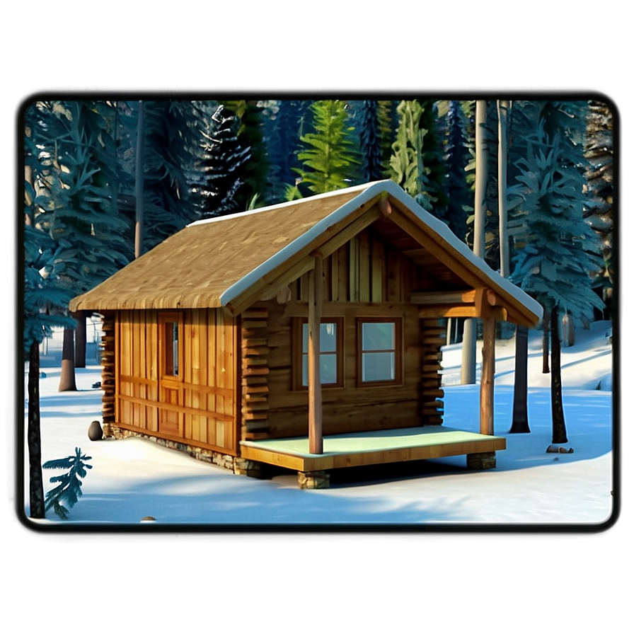 Cozy Cabin in the Woods PNG 05242024 PNG image with a transparent background, free high-resolution download