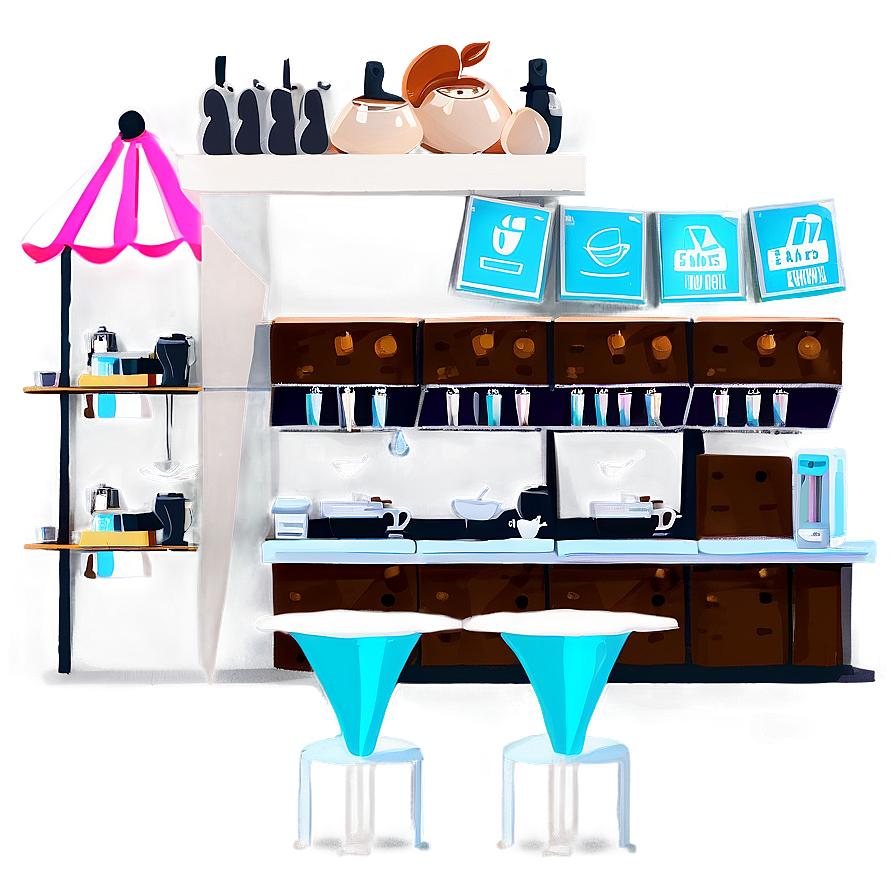 Cozy Cafe Barista Scene Png Osv68