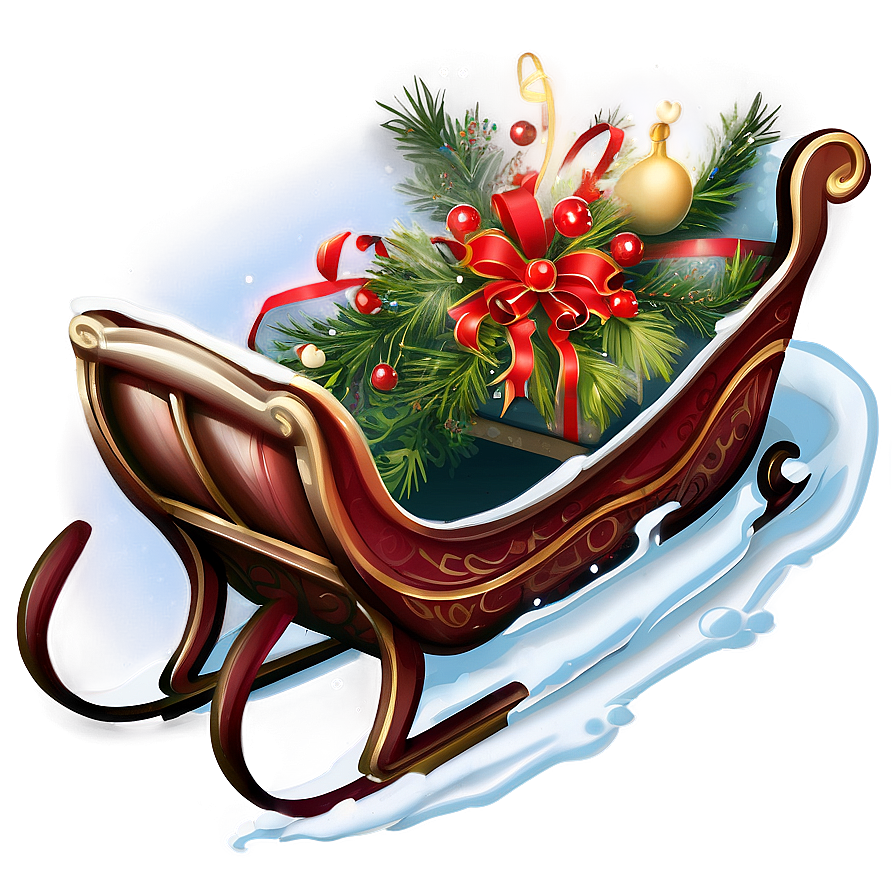 Cozy Christmas Sleigh Scene Png Kfu33