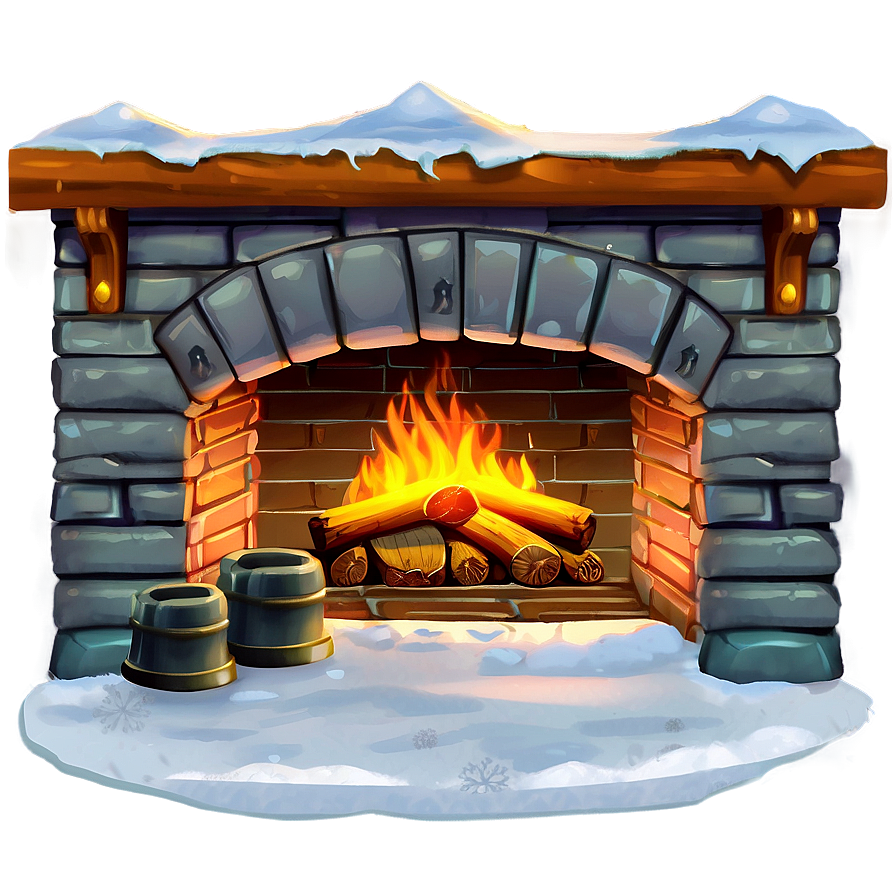 Cozy December Fireplace Png Xkh33