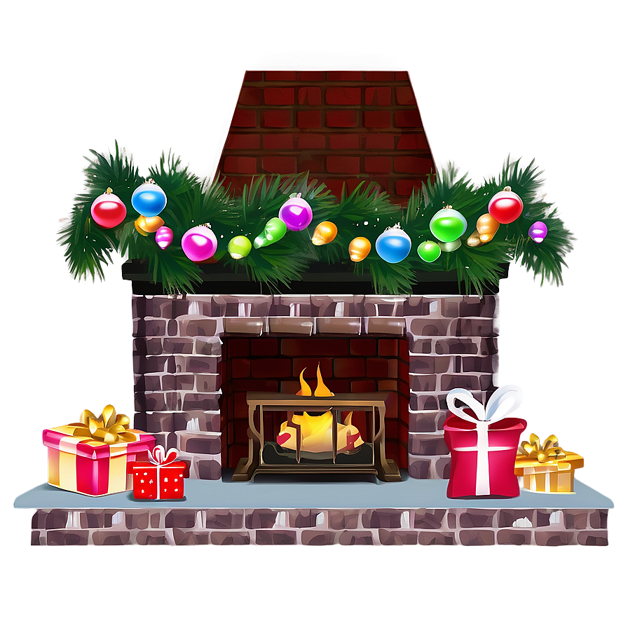 Cozy Merry Christmas Fireplace Png 05032024