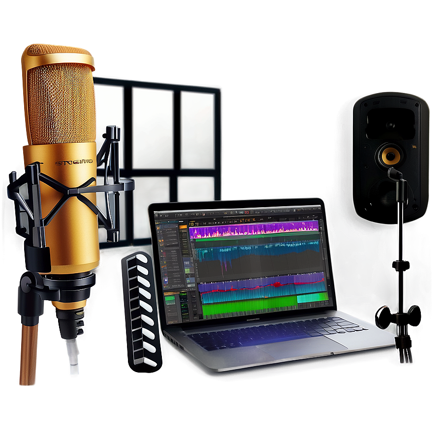 Cozy Recording Studio Setup PNG 72 PNG with transparent background