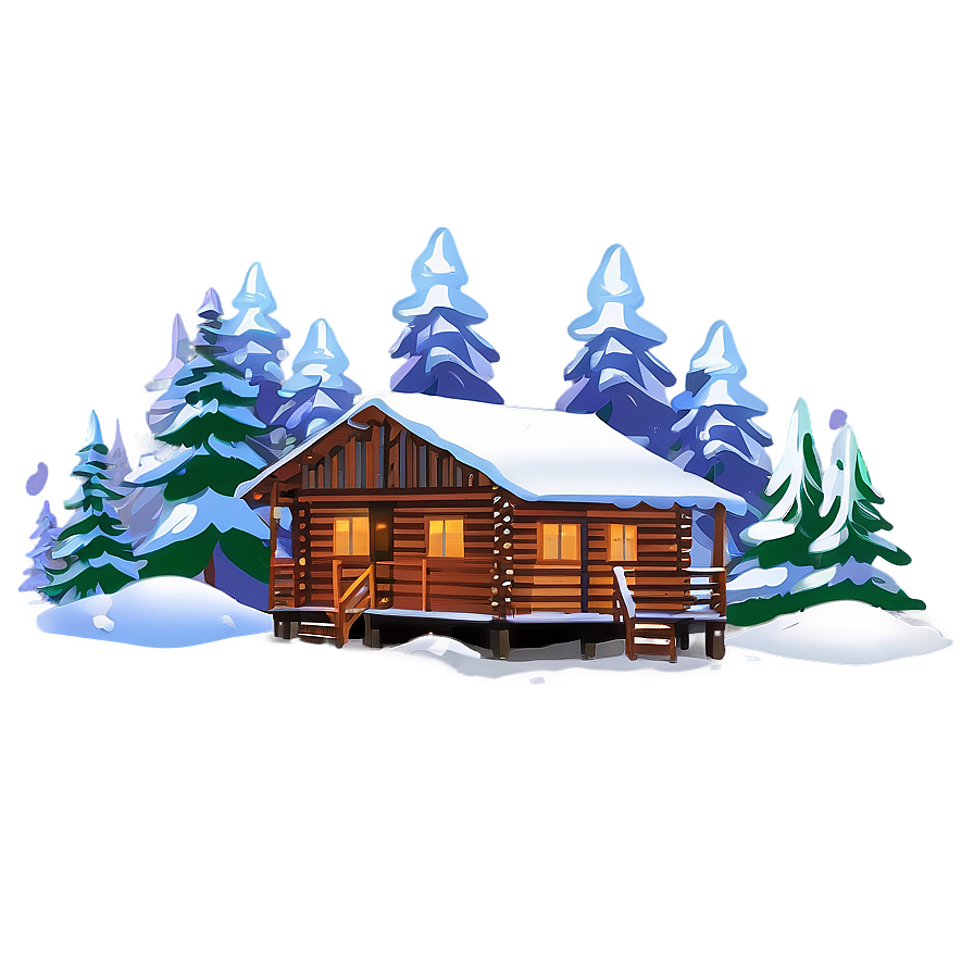 Cozy Winter Cabin Illustration PNG gtk90 PNG with transparent background