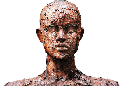 Cracked Bronze Sculpture PNG with transparent background