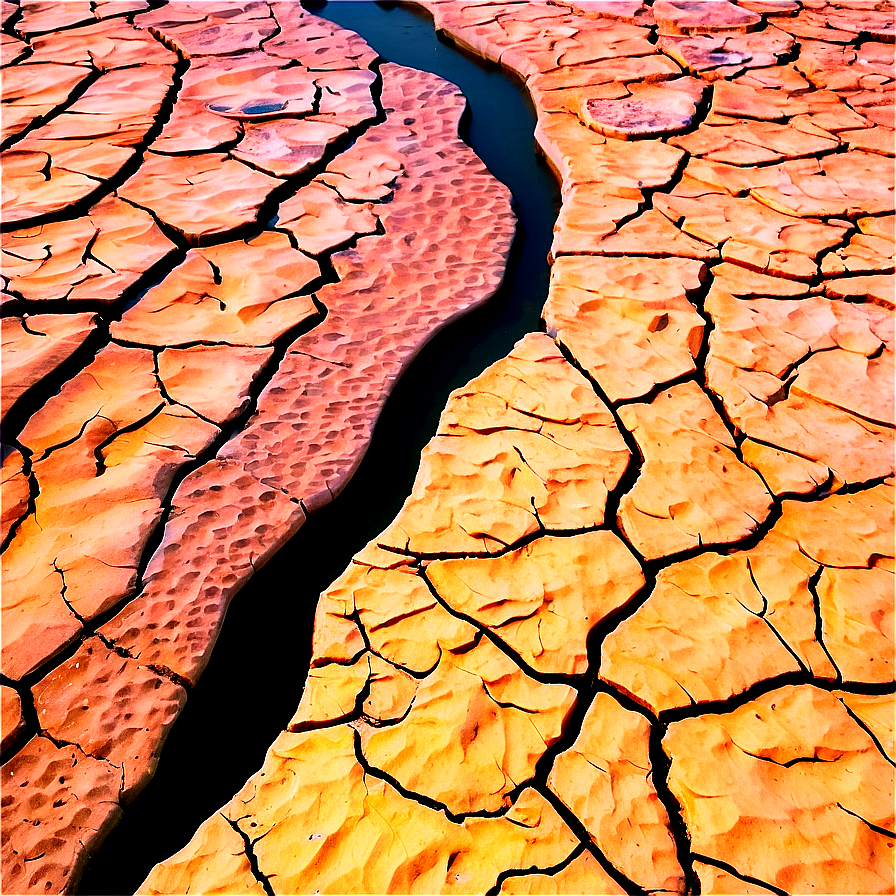 Cracked Dry Riverbed Png 05042024