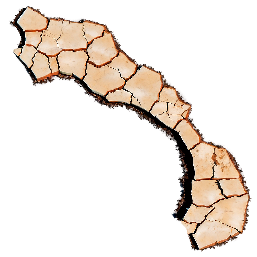 Cracked Earth Effect PNG orw PNG with transparent background