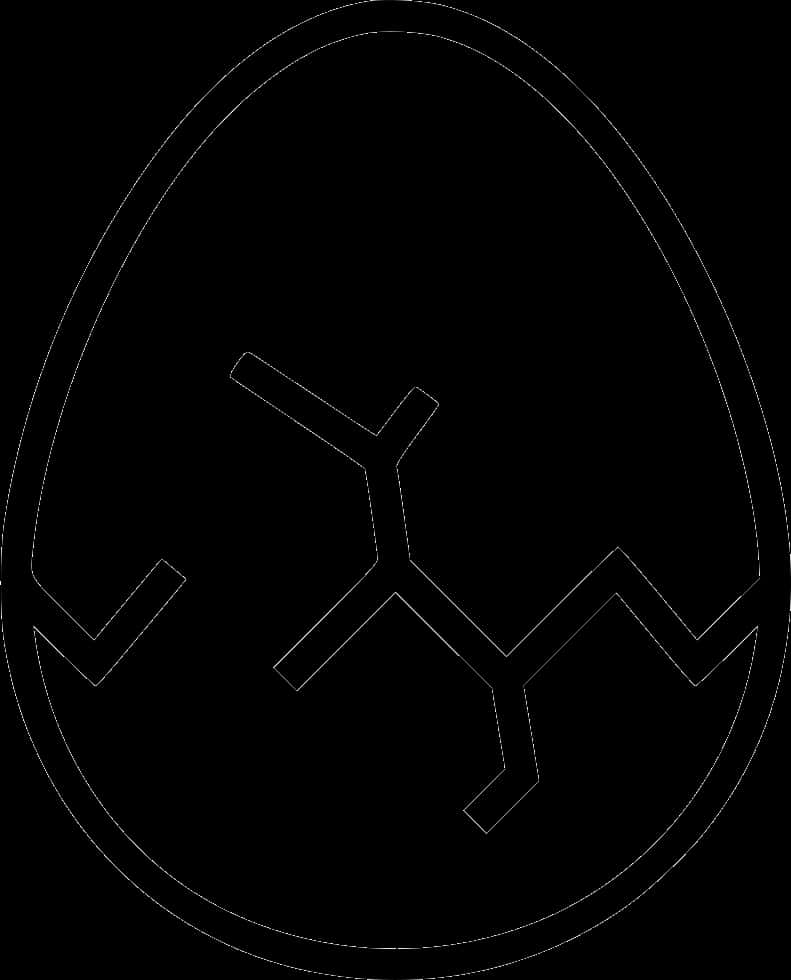 Cracked Egg Outline Vector