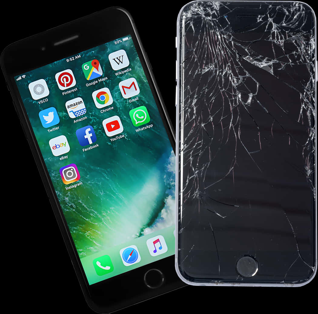 Cracked Iphone 6 Black, HD Png Download PNG image with a transparent background, free high-resolution download