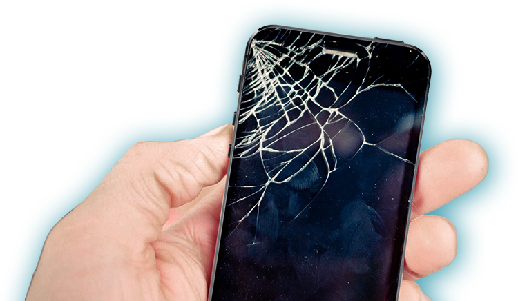 Cracked Smartphone Screen_ Hand Holding