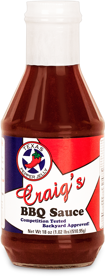 Craigs Texas Pepper Jelly B B Q Sauce Bottle