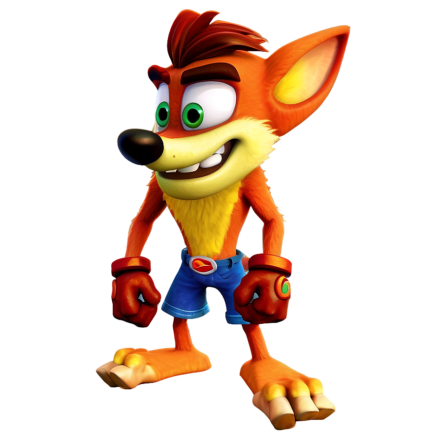 Crash Bandicoot Cartoon Style PNG kdm PNG with transparent background