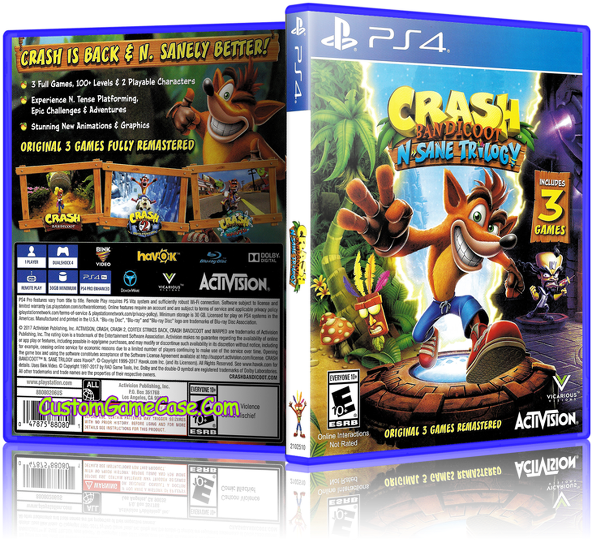 Crash Bandicoot N-sane Trilogy Custom Replacement Case - Sony Playstation Crash Bandicoot, HD Png Download PNG with transparent background