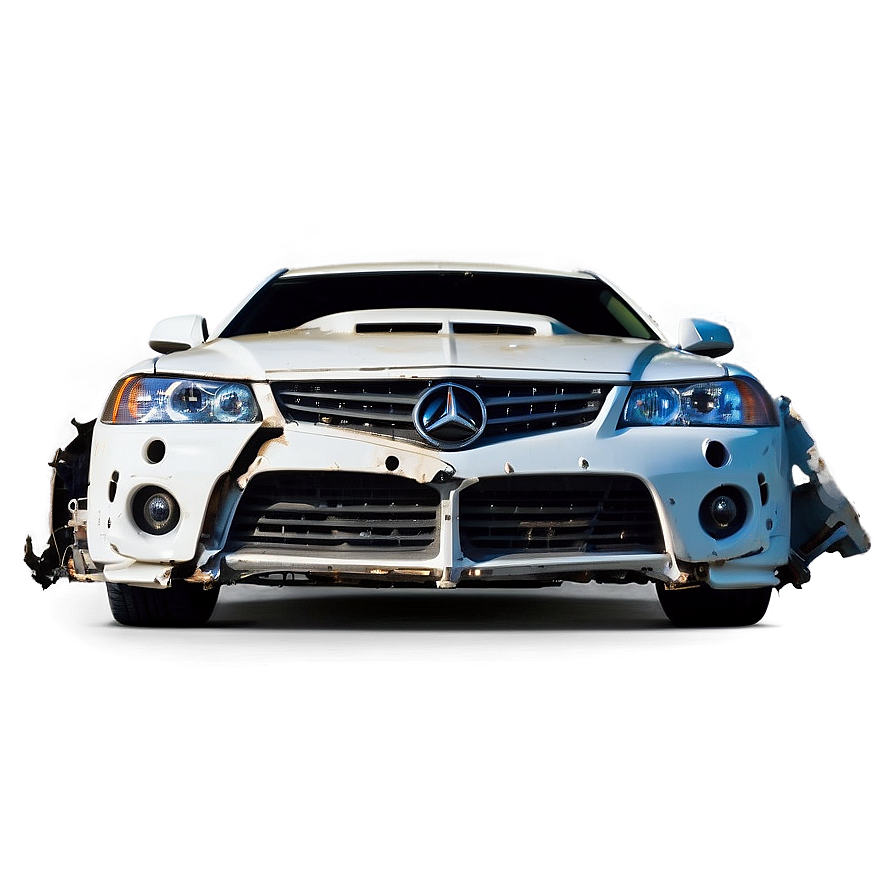Crashed Car Front View PNG 06112024 PNG with transparent background