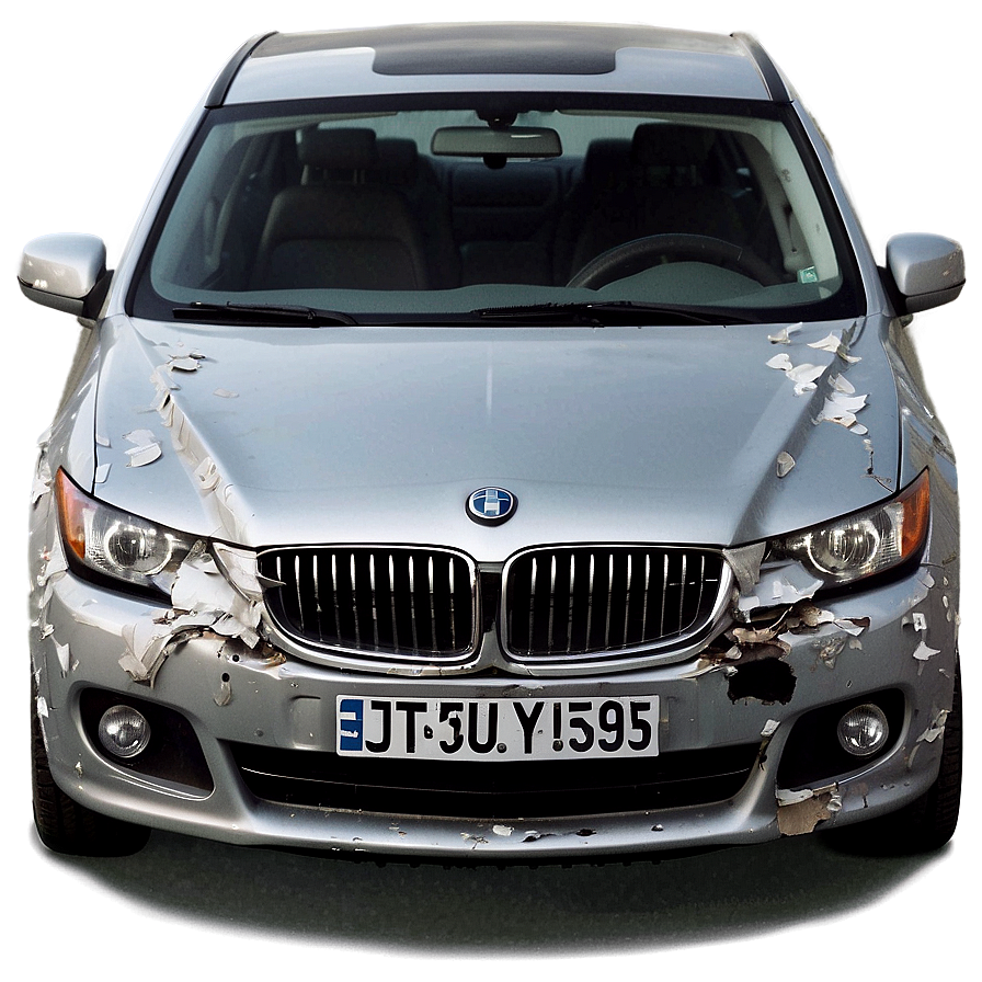 Crashed Car Front View PNG duo9 PNG with transparent background