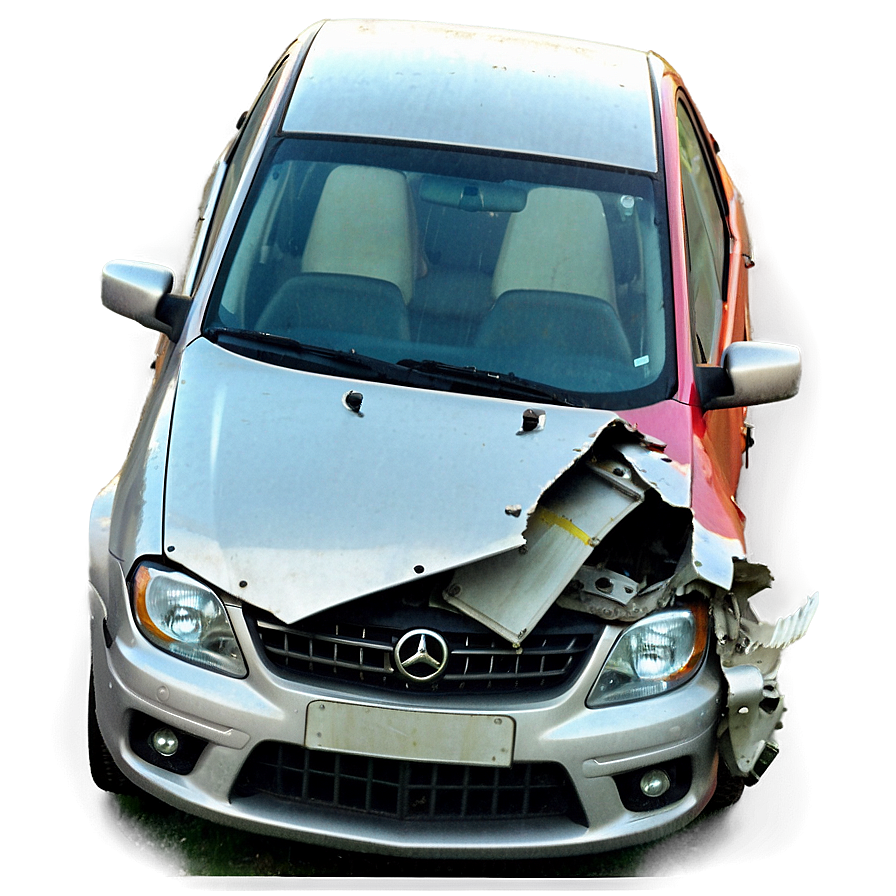 Crashed Car Front View PNG ldk PNG with transparent background
