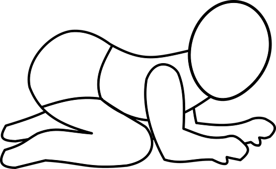 Crawling Baby Silhouette PNG with transparent background