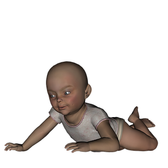 Crawling Baby3 D Render