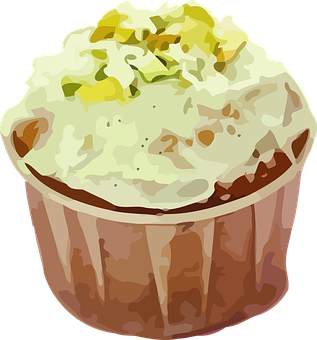 Creamy Topped Chocolate Cupcake Illustration PNG with transparent background