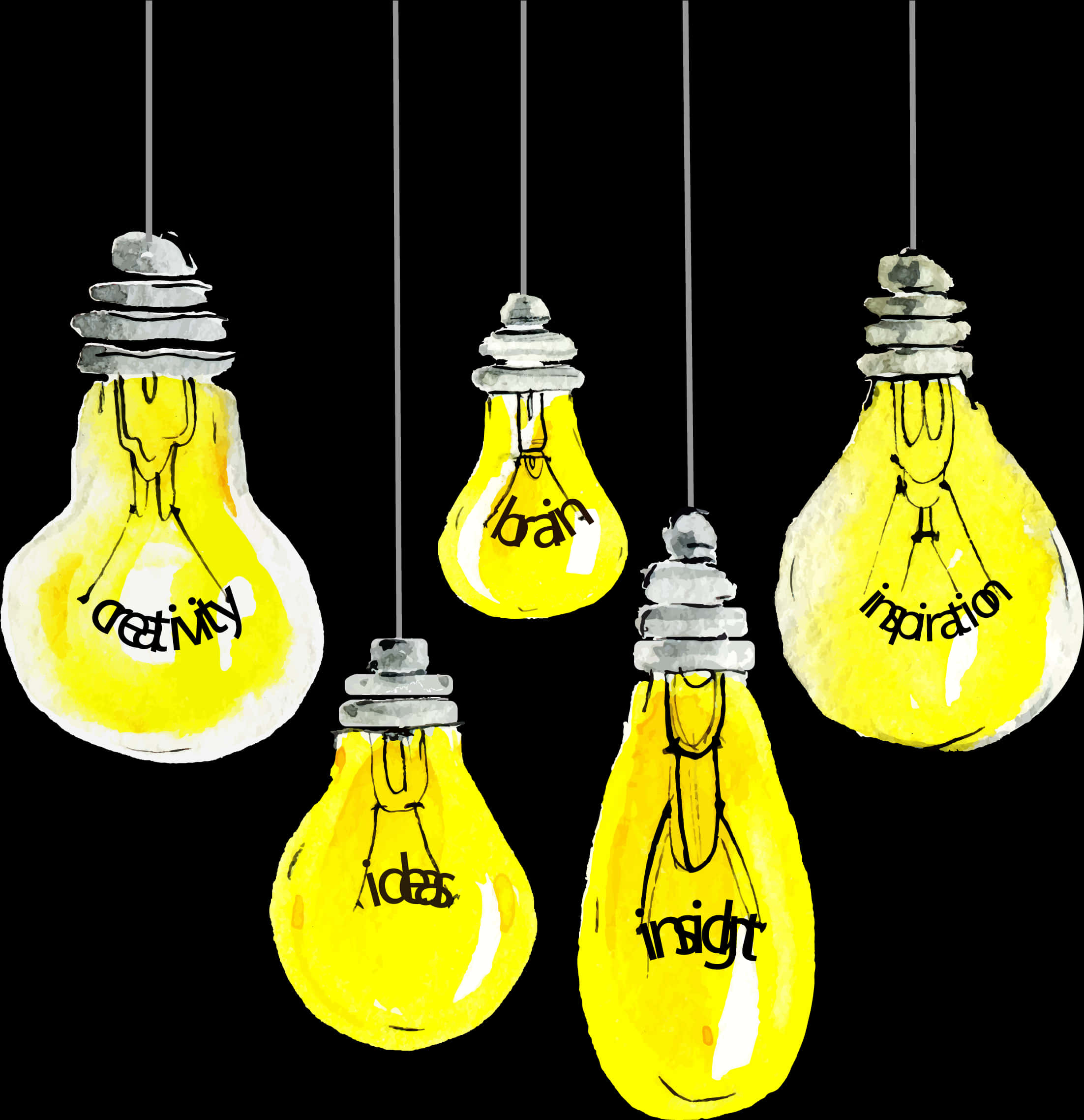 Creative Lightbulb Ideas Illustration PNG with transparent background