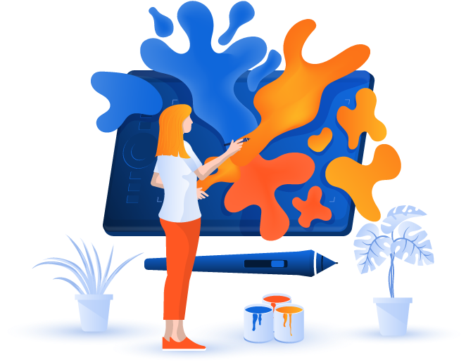 Creative Process Illustration PNG with transparent background