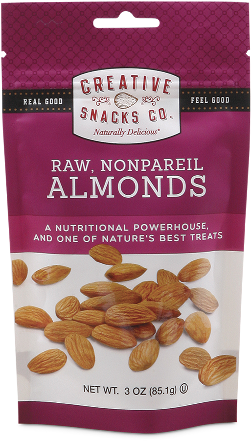 Creative Snacks Co Raw Nonpareil Almonds Package