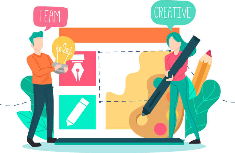 Creative Team Design Process Illustration