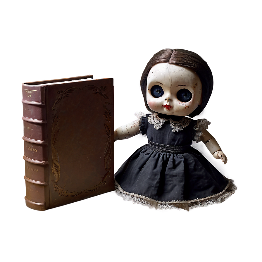 Creepy Doll With Book Png Dmf45