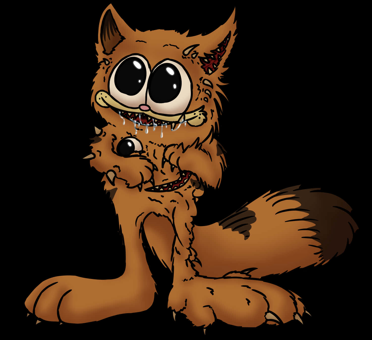 Creepy Garfield Hybrid Art PNG with transparent background