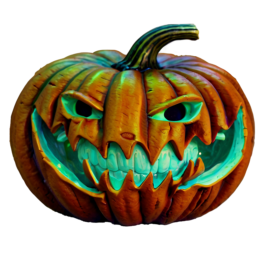 Creepy Grinning Jack-o'-lantern Png Qsr